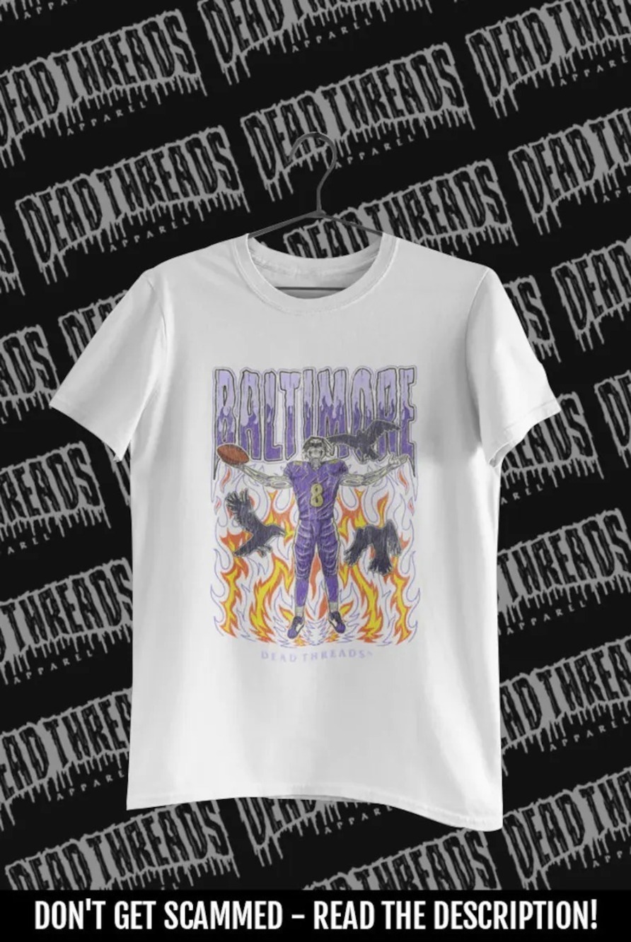 BALTIMORE FOOTBALL Shirt Dead Threads Football Tshirt Nfl